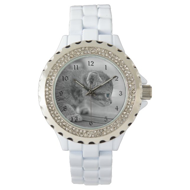Crouching Kitten Armbanduhr (Vorderseite)
