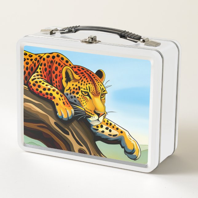 Crouching Leopard Metal Lunchbox (Vorderseite)