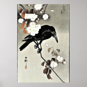 Crow and Cherry Blossoms von Ohara Koson Poster