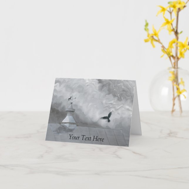 Crow and Weather Vane Karte (Gelbe Blume)