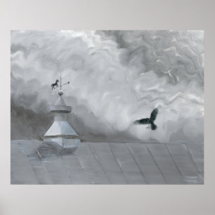 Crow and Weather Vane Poster