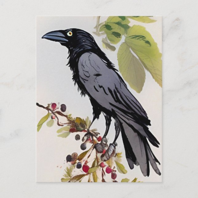 Crow Art Card Postkarte (Vorderseite)