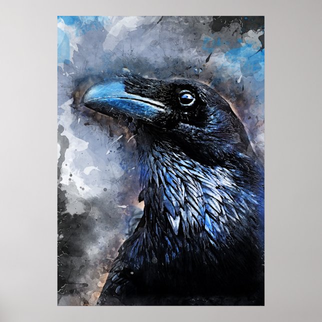 Crow art #crow #bird #animal poster (Vorne)