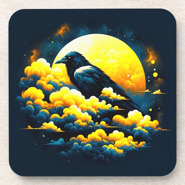 Crow Artwork Getränkeuntersetzer (Vorderseite)