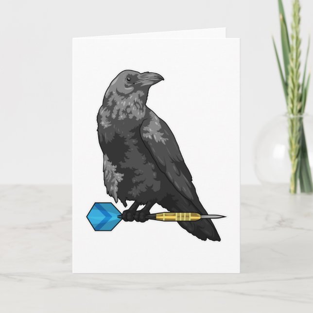 Crow at Darts with Dart Karte (Vorderseite)