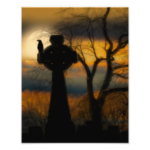 Crow auf dem ganzen Hollow-Abend Fotodruck