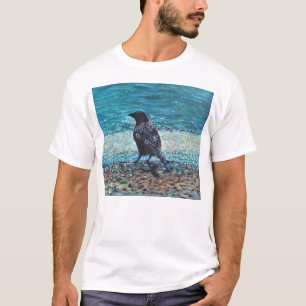 Crow auf der Strandmalerei T-Shirt