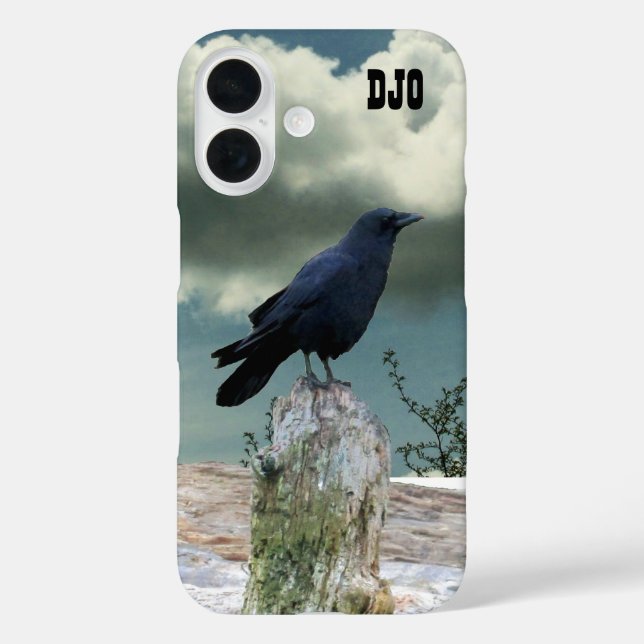 Crow auf Driftwood deine Initialen Case-Mate iPhone Hülle (Rückseite)