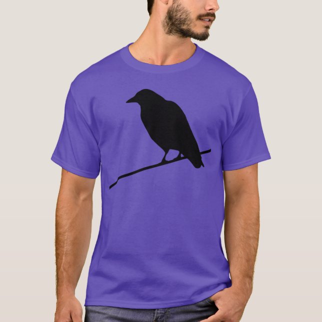 Crow auf einem Telefonkabel T-Shirt (Vorderseite)