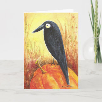 Crow auf Pumpkin Karte