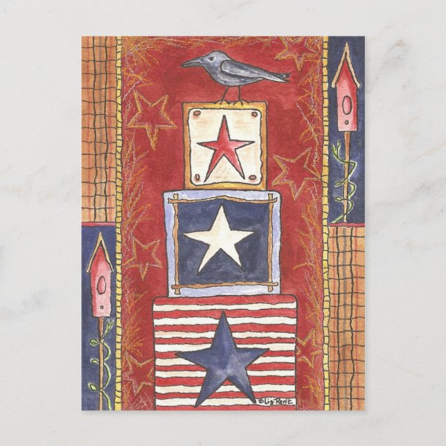 Crow auf Stars Postkarte (Vorderseite)