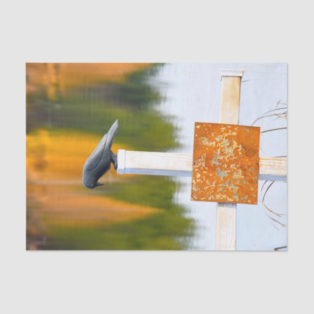 Crow Autumn Orange Decoupage Seidenpapier (Vorderseite)