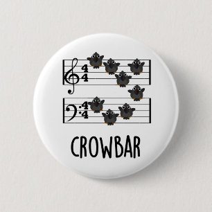 Crow Bar Funny Music Bird Puff Button
