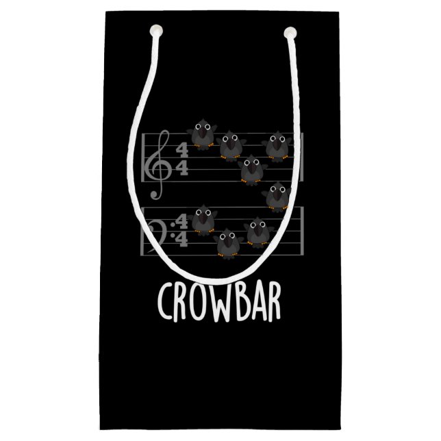 Crow Bar Funny Music Bird Puff Dark BG Kleine Geschenktüte (Vorderseite)