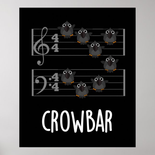 Crow Bar Funny Music Bird Puff Dark BG Poster (Vorne)