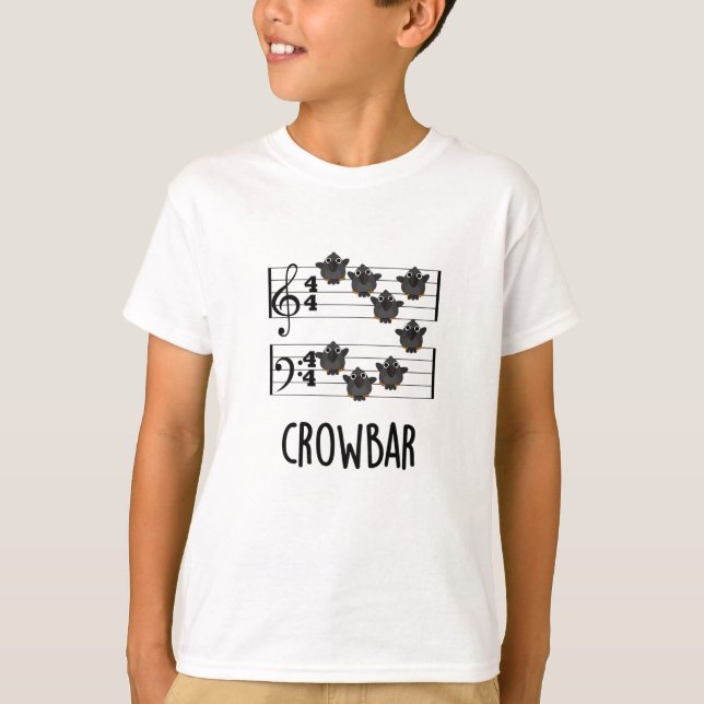 Crow Bar Funny Music Bird Puff T-Shirt (Vorderseite)