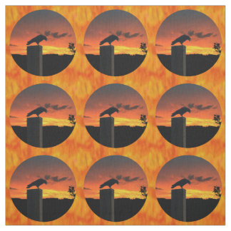 Crow bei Sunset v1 Stoff
