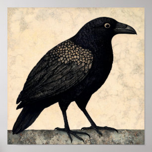 Crow Bird Abstrakte Malerei Poster