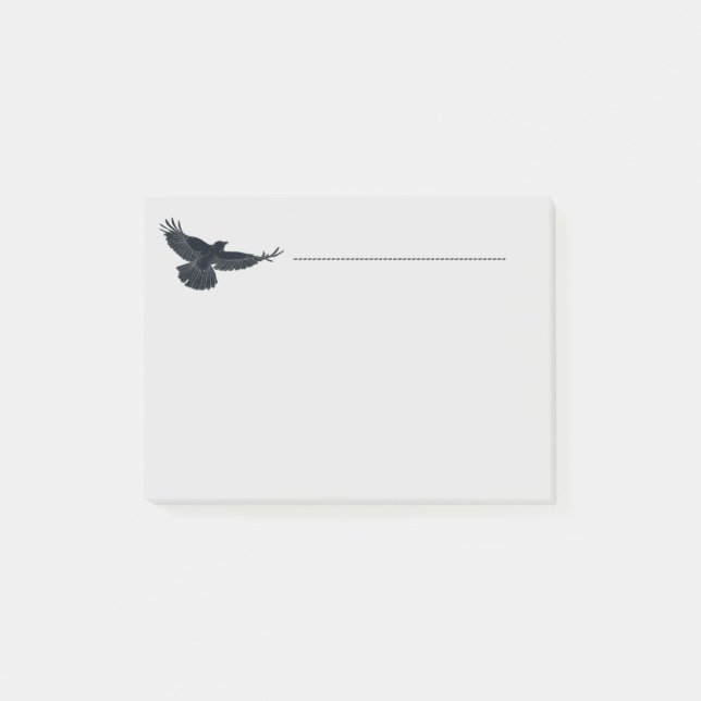 Crow Bird Art Collection Post-it Klebezettel (Vorderseite)