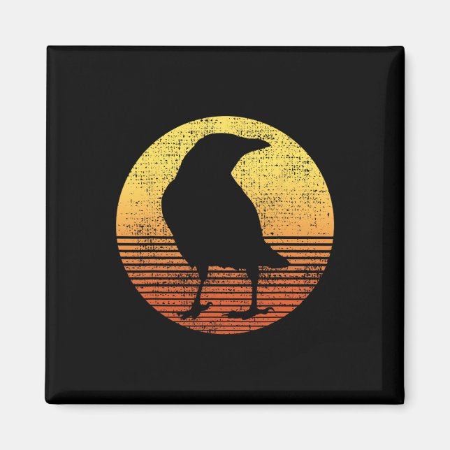 Crow Bird Lover Raven Vintag Magnet (Vorne)