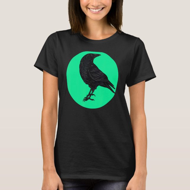 Crow Bird Minimalistisch Bird T-Shirt (Vorderseite)