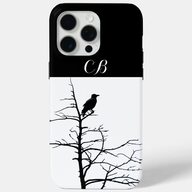 Crow Bird Modern Line Zeichn Art Individuelle Name Case-Mate iPhone Hülle (Rückseite)