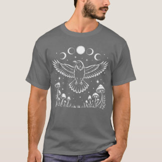 Crow Blackbird Raven Witchcore Mystical Moon T-Shirt