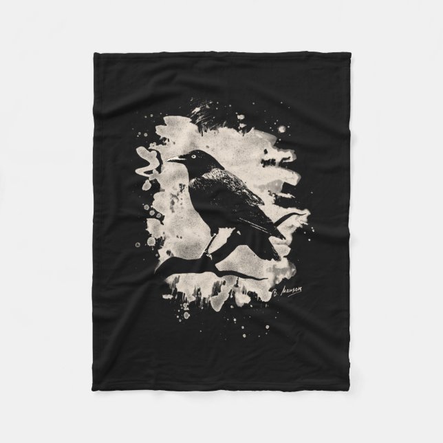 Crow bleached look fleecedecke (Vorderseite)