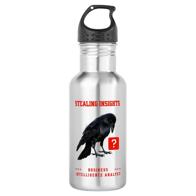 Crow Business Intelligence-Analyst Edelstahlflasche (Vorderseite)