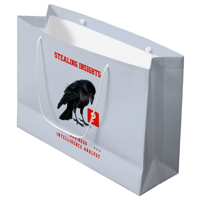 Crow Business Intelligence-Analyst Große Geschenktüte (Vorderseite Schrägansicht)