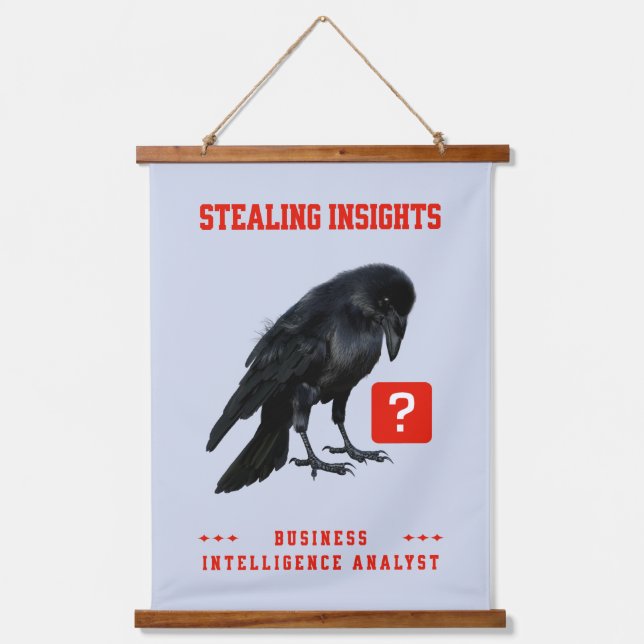 Crow Business Intelligence-Analyst Wandteppich Mit Holzrahmen (Vorderseite)