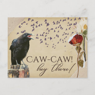 Crow-Crow-Postkarten im Vintagen Stil Postkarte