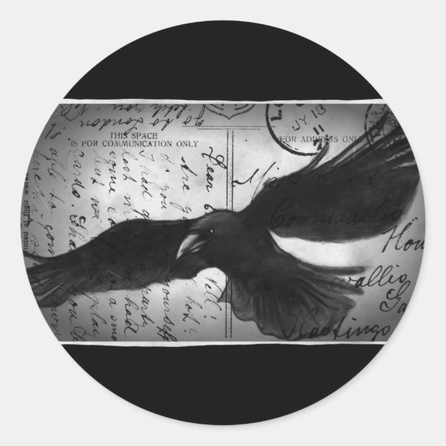 Crow deluxe runder aufkleber (Vorderseite)