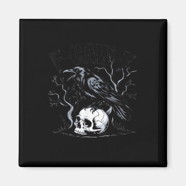 Crow, F-Caw-F Bird Moon Gothic Adult Humor Magnet (Vorne)