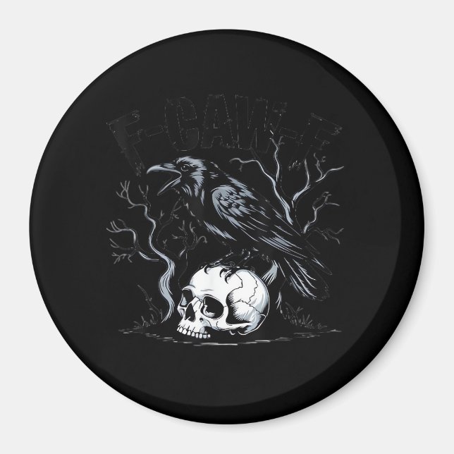 Crow, F-Caw-F Bird Moon Gothic Adult Humor Magnet (Vorne)
