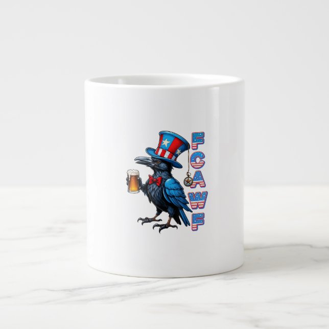 Crow, F-Caw-F Funny Bird Creative Casual Jumbo-Tasse (Vorderseite)
