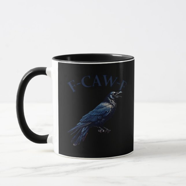 Crow, F-Caw-F Funny Bird Creative Casual Tasse (Links)