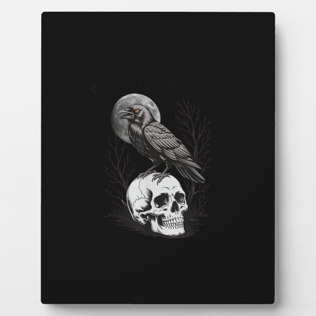 Crow, F-Caw-F Funny Bird Moon Gothic Adult Humor C Fotoplatte (Vorderseite)