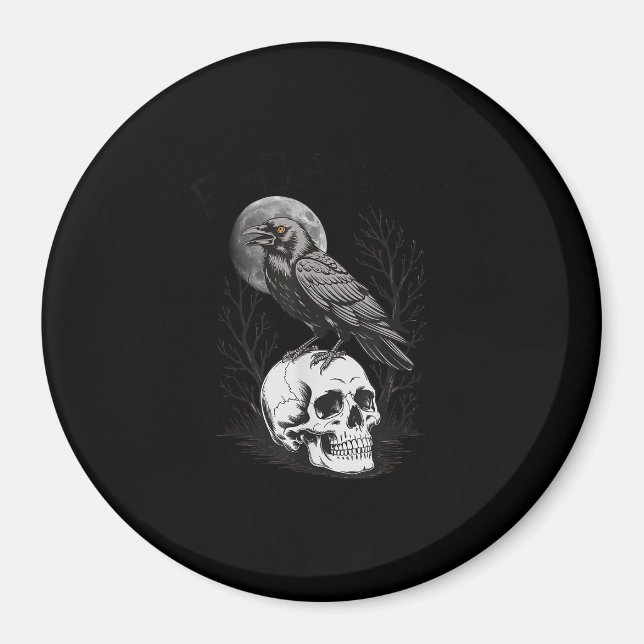 Crow, F-Caw-F Funny Bird Moon Gothic Adult Humor C Magnet (Vorne)