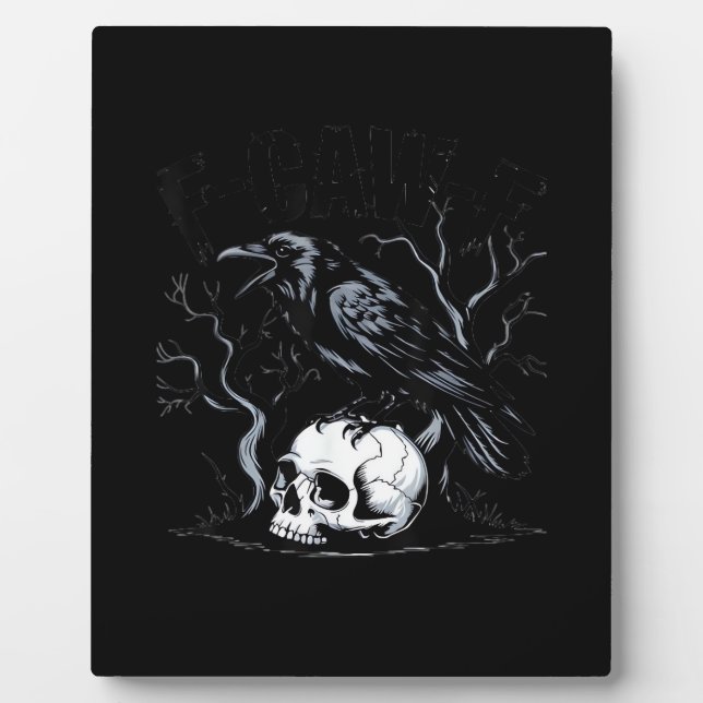 Crow, F-Caw-F Funny Bird Moon Gothic Adult Humor Fotoplatte (Vorderseite)