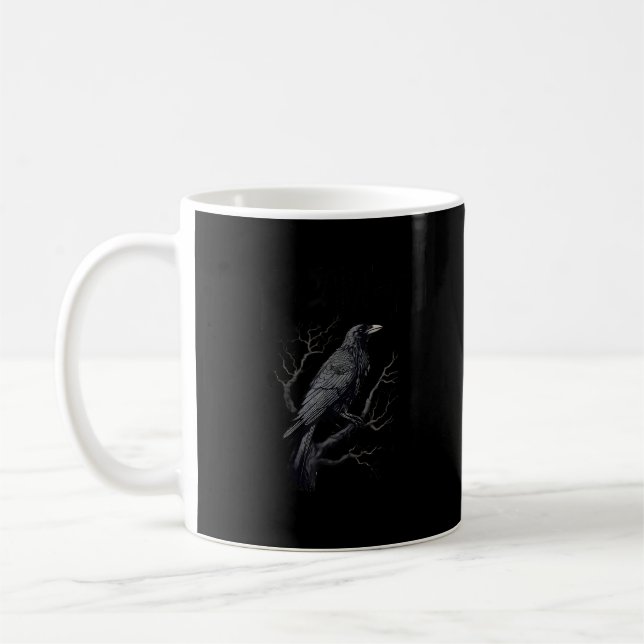 Crow, F-Caw-F Funny Bird Moon Gothic Adult Humor T Kaffeetasse (Links)