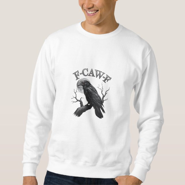 Crow, F-Caw-F Funny Bird Moon Gothic Tri-Blend Cre Sweatshirt (Vorderseite)