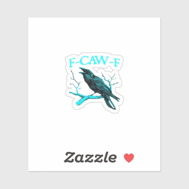 Crow F-Caw-F Funny Bird Retro Aufkleber (Blatt)