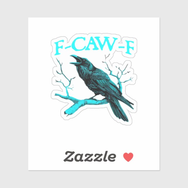 Crow F-Caw-F Funny Bird Retro Design Creative Styl Aufkleber (Blatt)