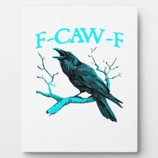 Crow F-Caw-F Funny Bird Retro Design Creative Styl Fotoplatte (Vorderseite)