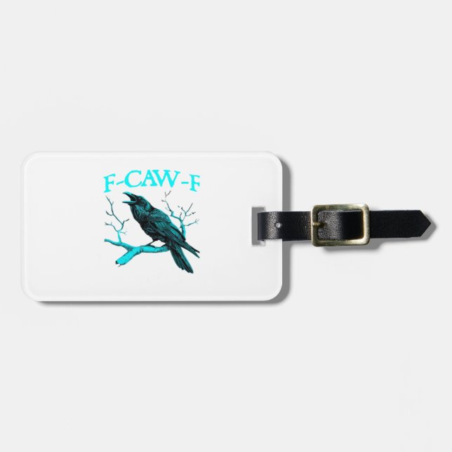 Crow F-Caw-F Funny Bird Retro Design Creative Styl Gepäckanhänger (Vorderseite horizontal)