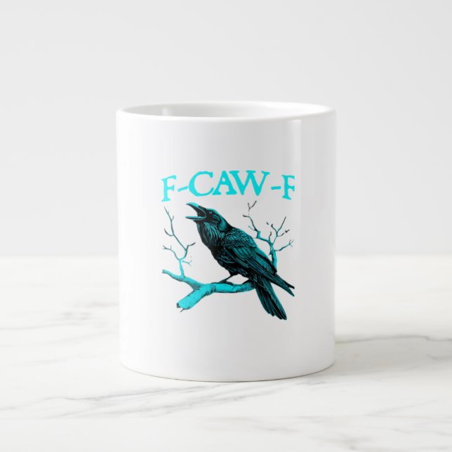 Crow F-Caw-F Funny Bird Retro Design Creative Styl Jumbo-Tasse (Vorderseite)