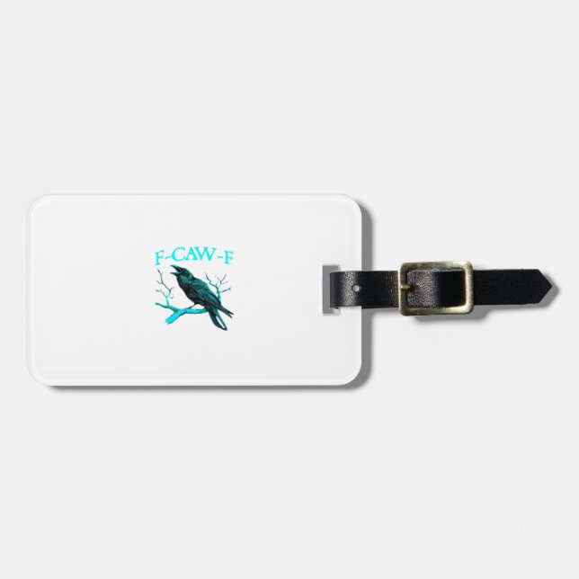 Crow F-Caw-F Funny Bird Retro Gepäckanhänger (Vorderseite horizontal)