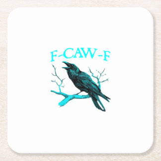 Crow F-Caw-F Funny Bird Retro Rechteckiger Pappuntersetzer