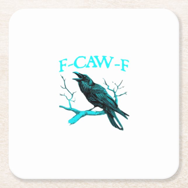 Crow F-Caw-F Funny Bird Retro Rechteckiger Pappuntersetzer (Vorderseite)